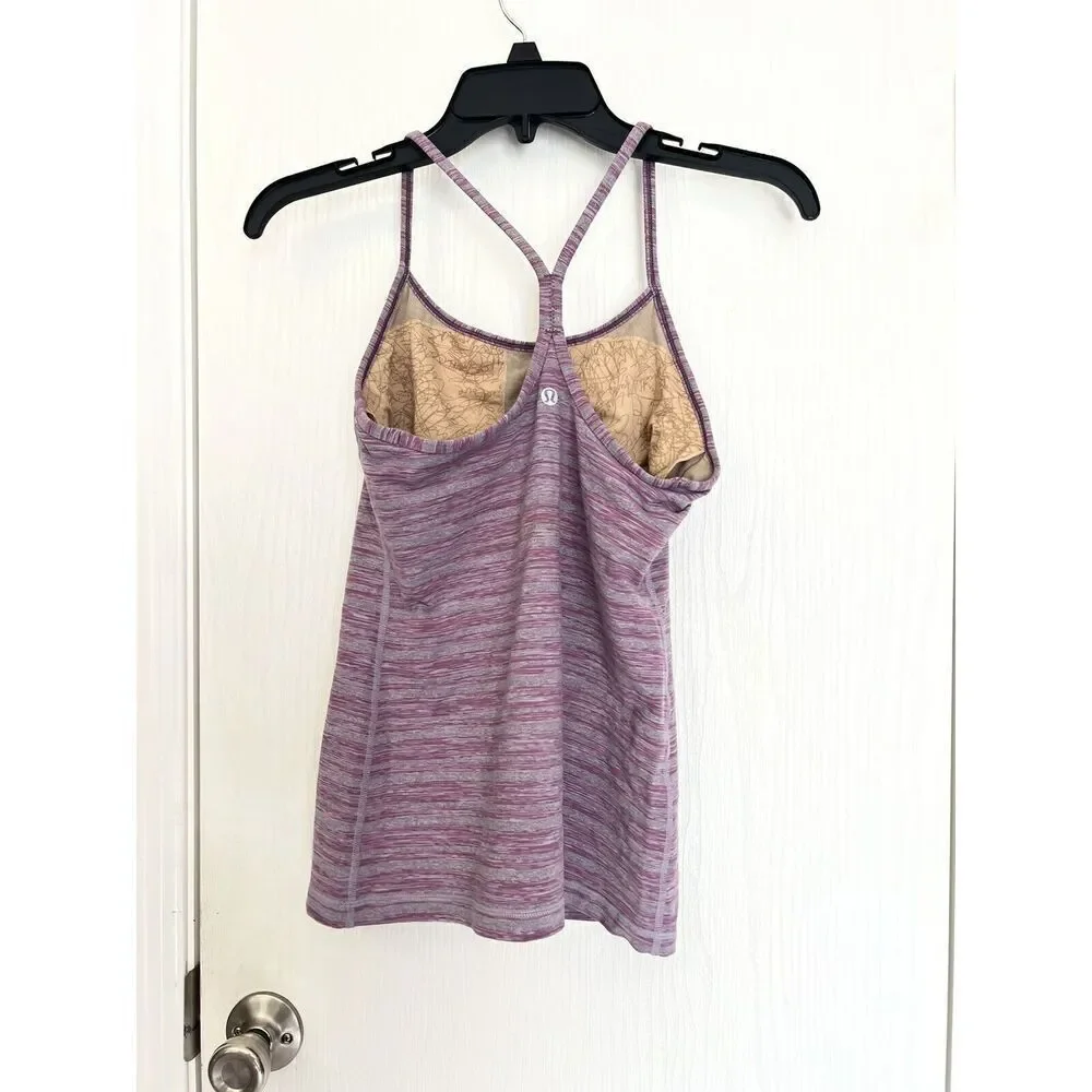 LULULEMON Sexy Y-Back Tank Top Heather Purple Gray Womens size 6 - 2072
